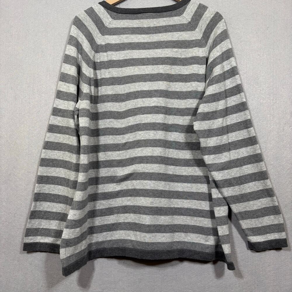 Lacoste‎ Men’s Striped Sweater 3XL Gray Preppy Minimalist Softcore Quiet Luxury - Picture 3 of 8
